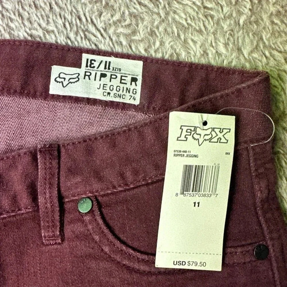 Fox Racing Women’s Ripper Jeggings  Burgundy Size 11/31 New $79.50 - Picture 4 of 16
